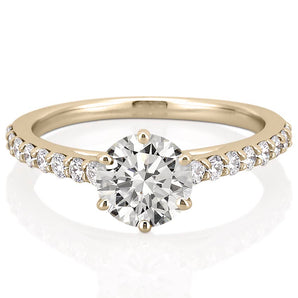 Stunning 1.0- 2.0 CT Round Moissanite Engagement Ring with Pave Design