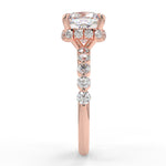 Stunning 1.0 CT Cushion Moissanite Engagement Ring with Hidden Halo & Pave Design 10