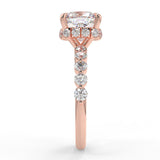 Stunning 1.0 CT Cushion Moissanite Engagement Ring with Hidden Halo & Pave Design 10