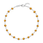 4.5 TCW Round Citrine Lab Made Diamond- November Birthstone Bracelet 8