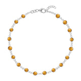 4.5 TCW Round Citrine Lab Made Diamond- November Birthstone Bracelet 8