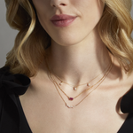 0.30 TCW Round Moissanite Diamond Droplets Necklace in Solid Gold 4