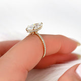 Stunning 2.80 CT Marquise Moissanite Engagement Ring with Hidden Halo Design 6