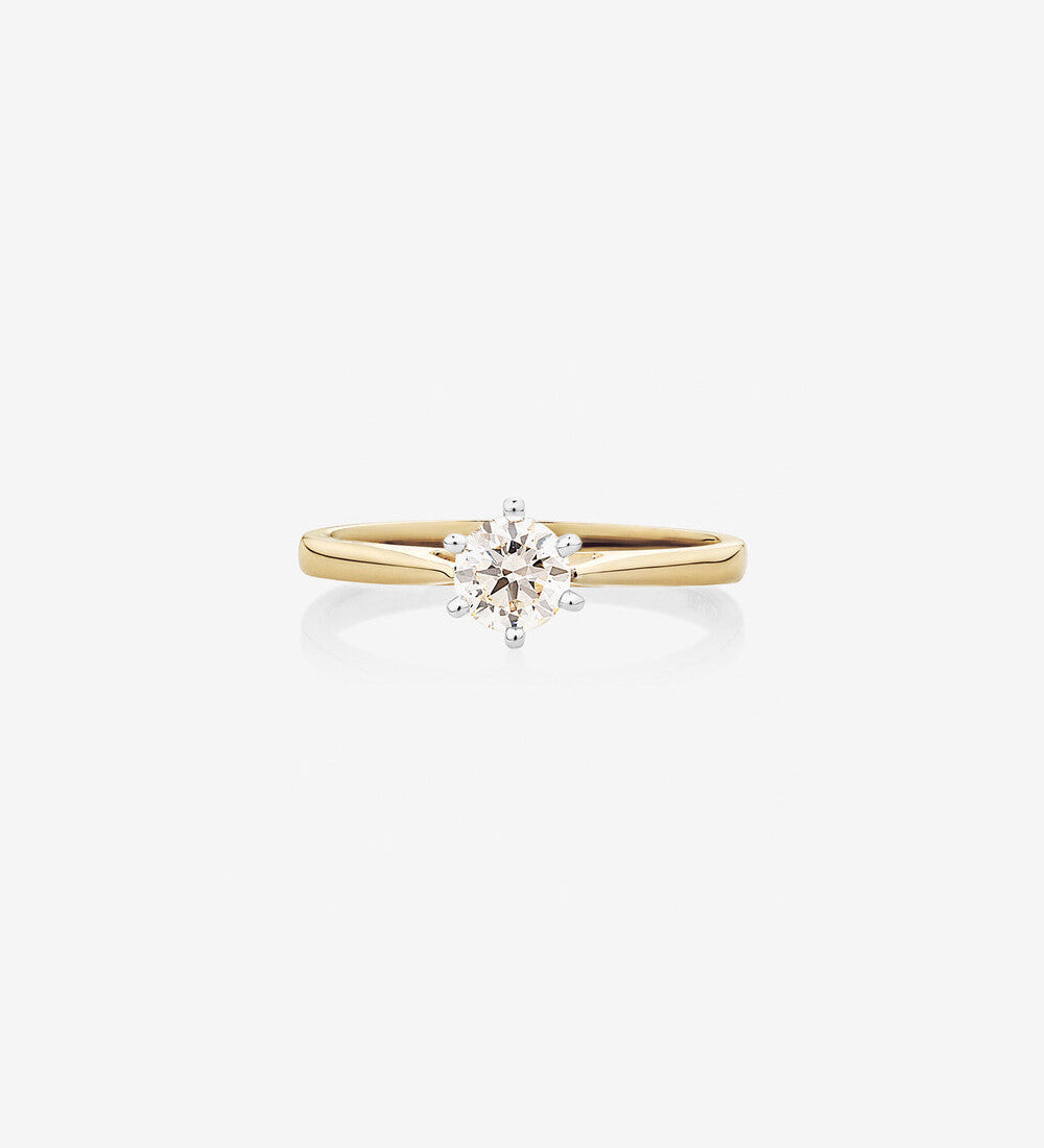 Stunning 0.50 CT Round Moissanite Engagement Ring In Solitaire Design 1