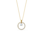 1.50 CT Round Moissanite Diamond Floating Stone Pendant Necklace in Solid Gold 3