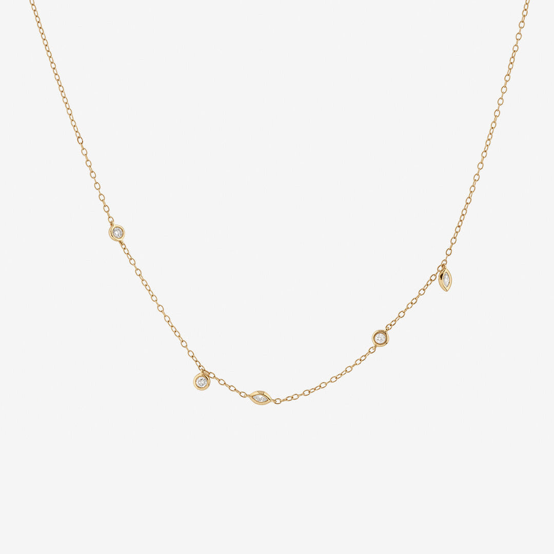 Round Cut Cubic Zirconia in 925 Sterling Silver Necklace 1