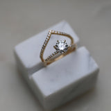 1.0 CT Round Cut Pave CVD E/VS1 Diamond Engagement Ring 4