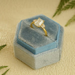 Stunning 1.0 - 2.0 CT Emerald Moissanite Engagement Ring With Cluster Design 5