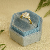 Stunning 1.0 - 2.0 CT Emerald Moissanite Engagement Ring With Cluster Design 5