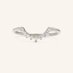 Stunning 0.2 TCW Round Moissanite Stones Curved Wedding Bands 4