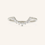 Stunning 0.2 TCW Round Moissanite Stones Curved Wedding Bands 4