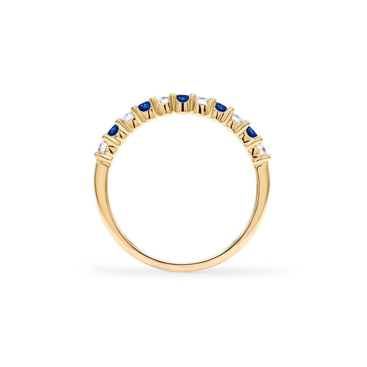 0.33 TCW Round Sapphire Lab Made Diamond- September Birthstone Wedding Band 4