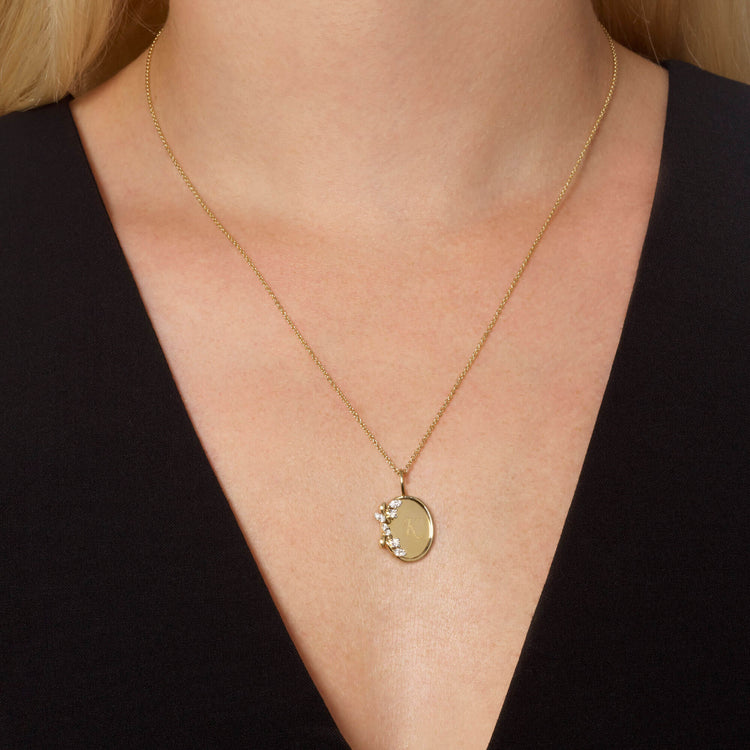 0.20 CT Round & Marquise Moissanite Diamond Secret Garden Medallion Pendant Necklace in Solid Gold 1
