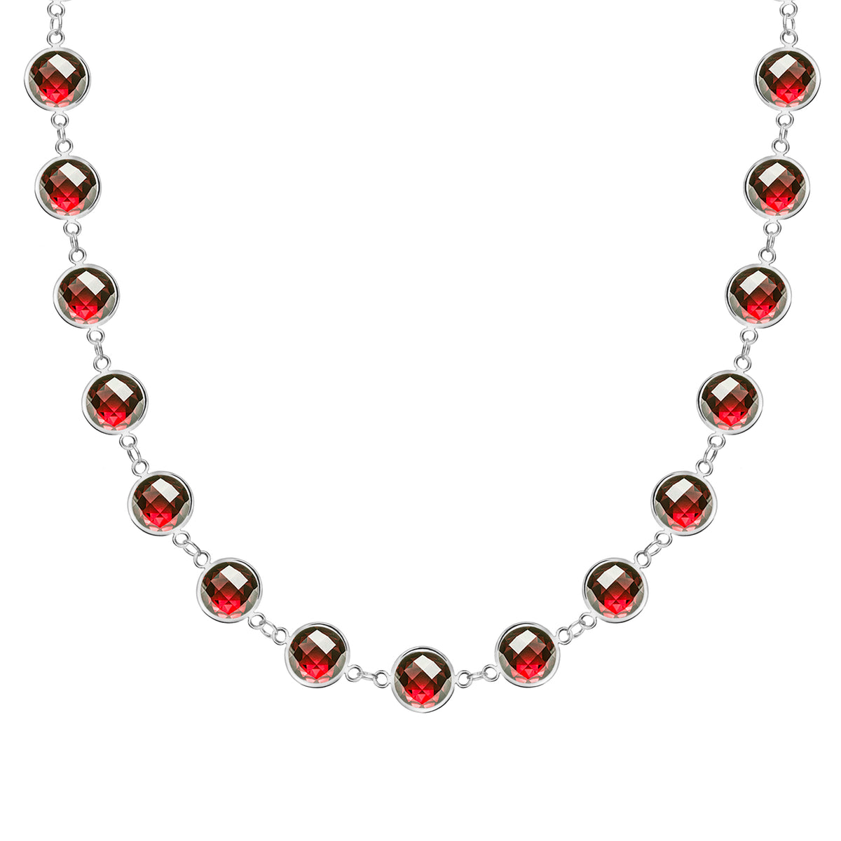 15.38 TCW Round Garnet Lab Made Diamond- January Birthstone Necklace 7