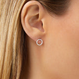Round Cut Cubic Zirconia in 925 Sterling Silver Earrings 4