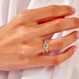 Stunning 1.0 CT Round Moissanite Engagement Ring with Twisted Pave Design 6