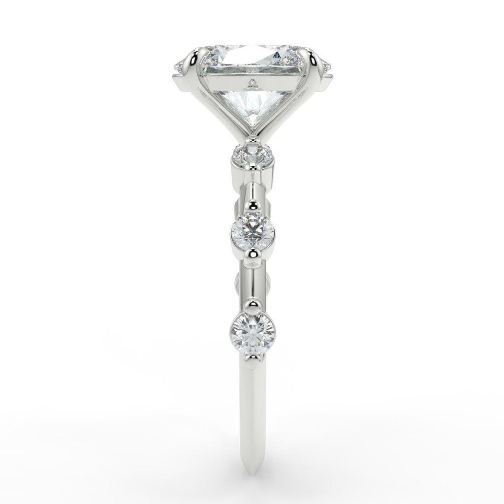 Stunning 2.11 CT Oval Moissanite Engagement Ring with Dainty Pave Design 7