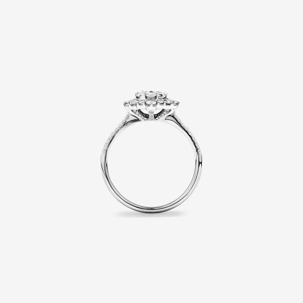 Stunning 0.93 TCW Round Moissanite Engagement Ring With Halo & Pave Design 2