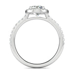 Stunning 0.3 CT Round Moissanite Stones Pave & Halo Wedding Band 3