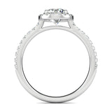 Stunning 0.3 CT Round Moissanite Stones Pave & Halo Wedding Band 3