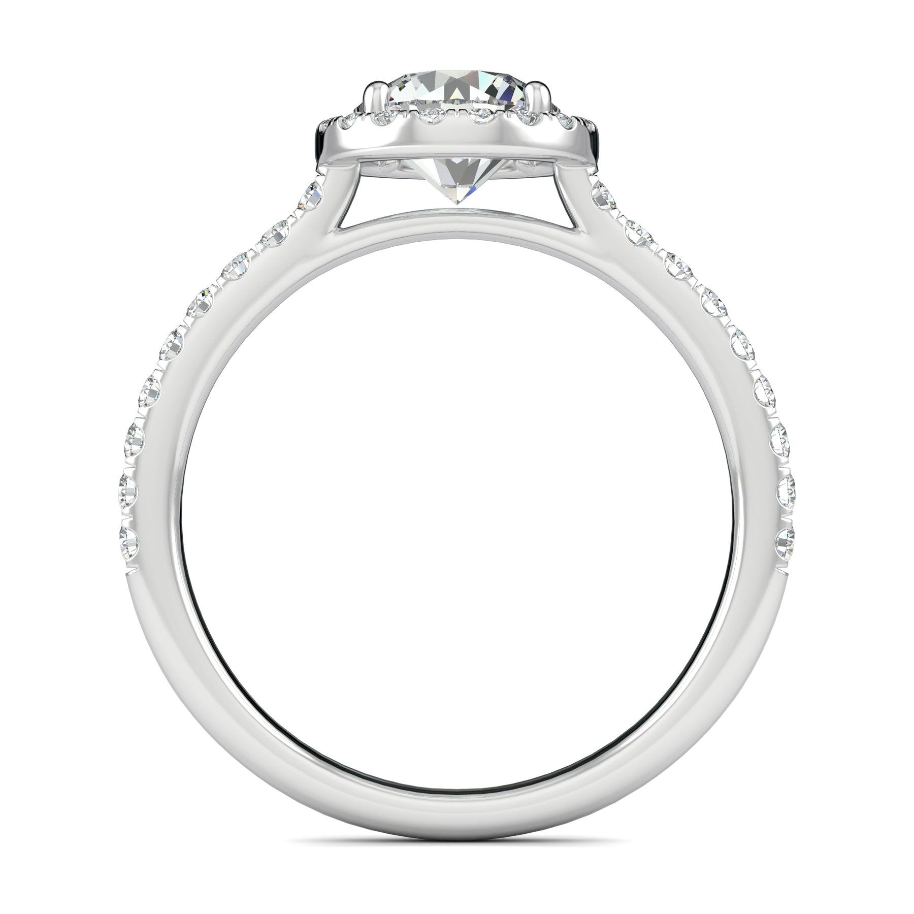 Stunning 0.3 CT Round Moissanite Stones Pave & Halo Wedding Band 3