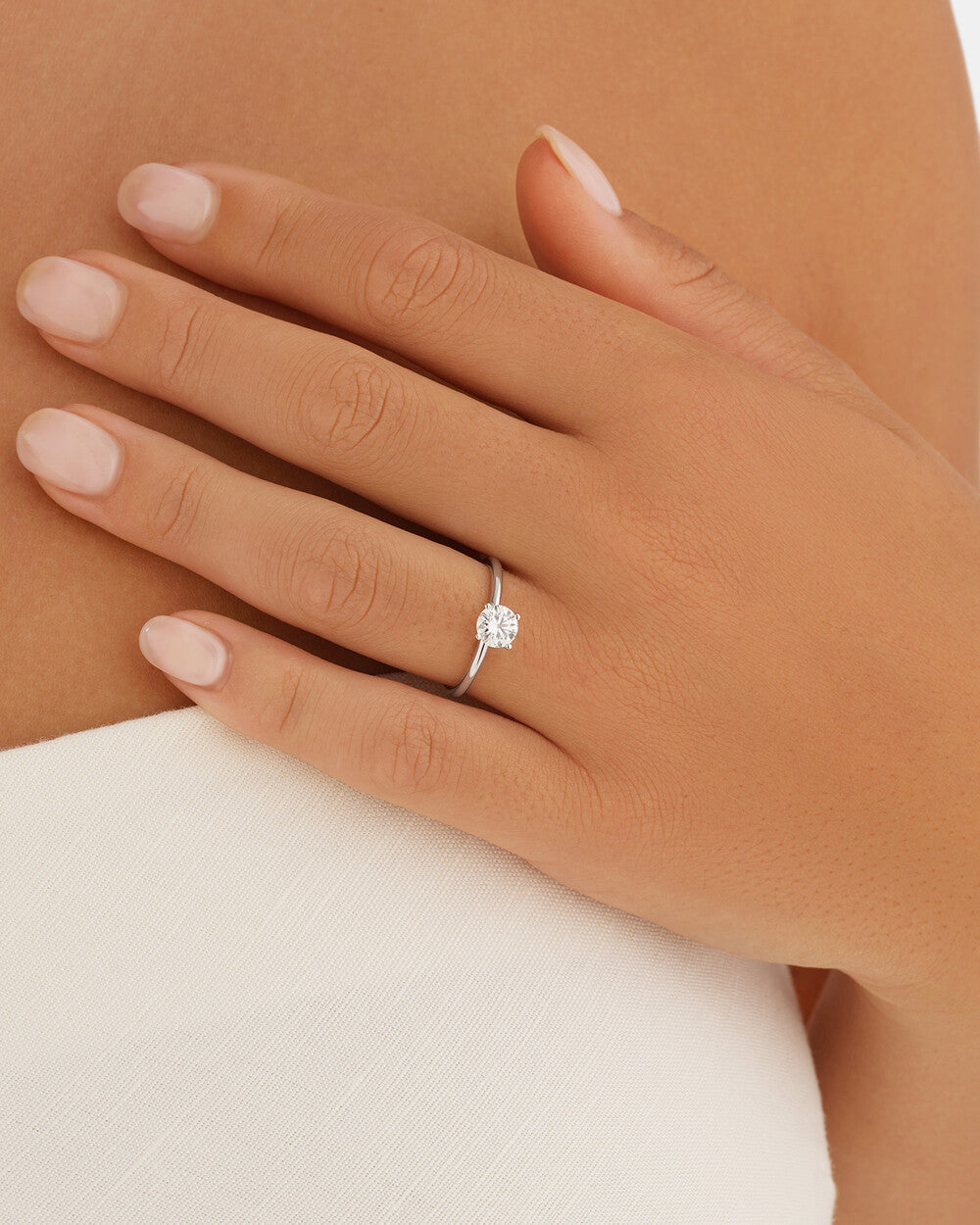 Stunning 0.70 CT Round Moissanite Engagement Ring In Solitaire Design 4