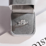 Stunning 1.0 - 2.0 CT Elongated Cushion Moissanite Engagement Ring With Halo Design 6