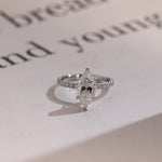 Stunning 1.0 - 2.0 CT Marquise Moissanite Engagement Ring with Pave Design 1