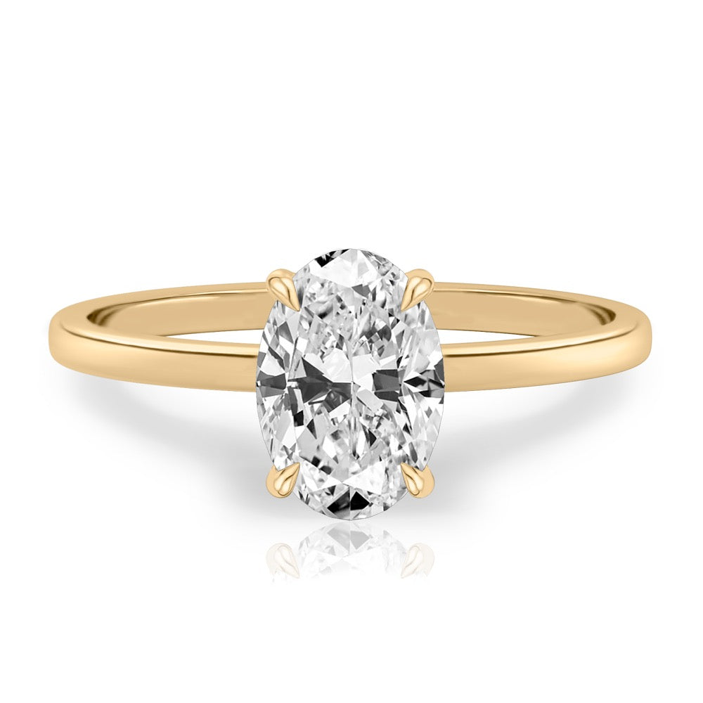 Stunning 1.0- 2.0 CT Oval Moissanite Engagement Ring with Hidden Halo Design 1