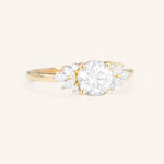 Stunning 1.0 CT Round Moissanite Engagement Ring with Cluster Design 2