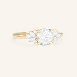 Stunning 1.0 CT Round Moissanite Engagement Ring with Cluster Design 2
