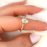 Stunning 1.50 CT Pear Moissanite Engagement Ring with Twisted Pave Design 7