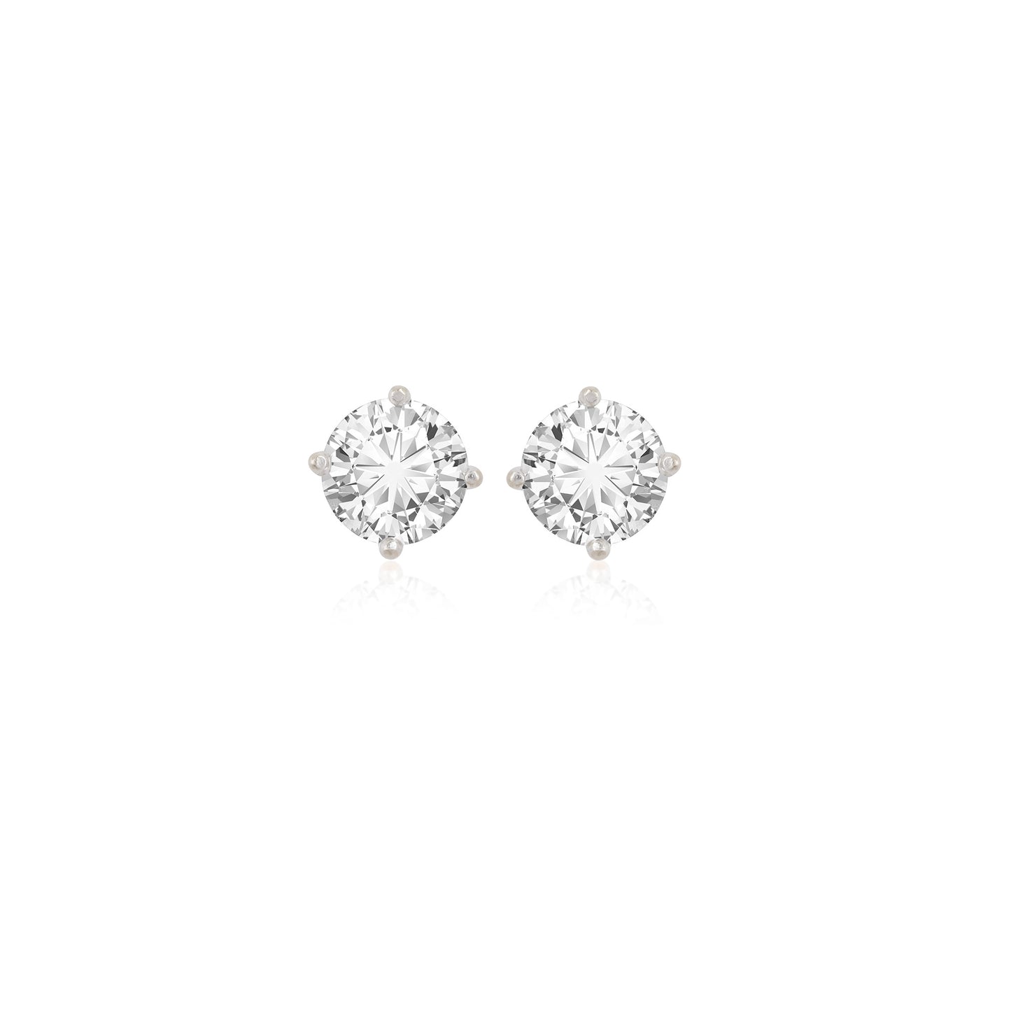 1.0 TCW Round Cut Moissanite Stud Earrings in Gold 1