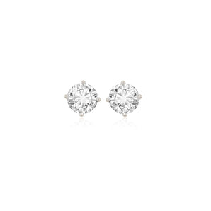 1.0 TCW Round Cut Moissanite Stud Earrings in Gold