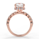 Stunning 1.0 CT Cushion Moissanite Engagement Ring with Hidden Halo & Pave Design 9