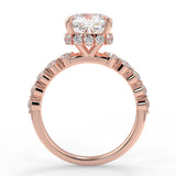 Stunning 1.0 CT Cushion Moissanite Engagement Ring with Hidden Halo & Pave Design 9
