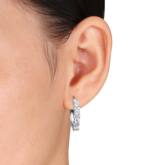 Round Cut Cubic Zirconia in 925 Sterling Silver Earrings 2
