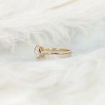 Stunning 0.75 CT Pear Moissanite Engagement Ring With Bezel Design 2