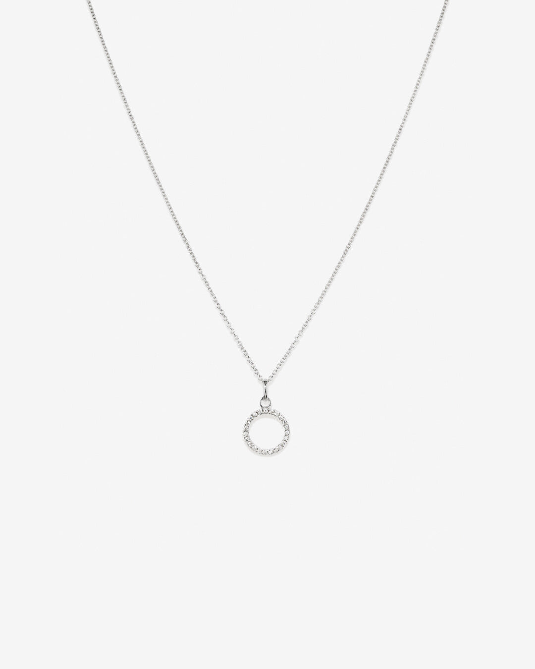 Round Cut Cubic Zirconia in 925 Sterling Silver Necklace 1