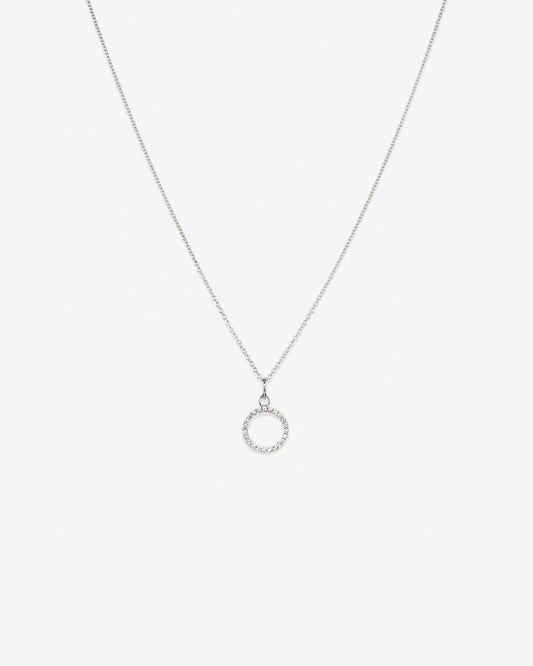 Round Cut Cubic Zirconia in 925 Sterling Silver Necklace 1