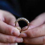 Stunning 0.3 TCW Oval Moissanite Stones Half Eternity Wedding Band 2