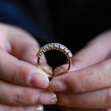 Stunning 0.3 TCW Oval Moissanite Stones Half Eternity Wedding Band 2