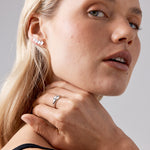 Round Cut Cubic Zirconia in 925 Sterling Silver Earrings 5