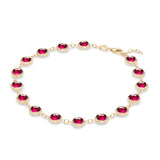 Round Ruby Lab Made Diamond- July Birthstone Dainty Bracelet 5