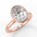 Stunning 2.11 CT Oval Moissanite Engagement Ring with Bezel Design 8