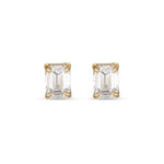 Stunning 2.0 CT Emerald Shape Moissanite Stud Earrings in Gold 7