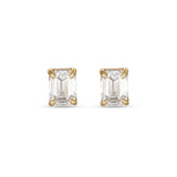 Stunning 2.0 CT Emerald Shape Moissanite Stud Earrings in Gold 7