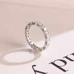 Stunning 0.3 TCW Round Moissanite Stones Half Eternity Wedding Band 1