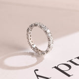 Stunning 0.3 TCW Round Moissanite Stones Half Eternity Wedding Band 1