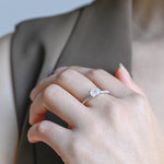 Stunning 0.5 - 1.5 CT Emerald Moissanite Engagement Ring with Pave Design 4